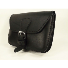  Fekete bőr övtáska, egyfakkos, csatos