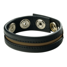  Fekete bőr péniszgyűrű – 3 patentos, prémium minőség péniszgyűrű