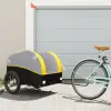  fekete-citromsárga vas teherszállító kerékpár utánfutó 45 kg