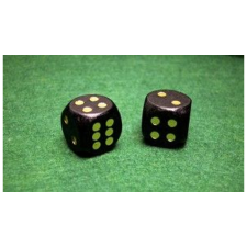  Fekete dobókocka fából, 16 mm, 1 darab 732032 társasjáték