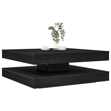  fekete dohányzóasztal 360 fokban forgatható 90x90x34,5 cm bútor