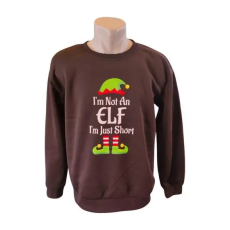  Fekete Elf mintás férfi pulóver (méret: S)