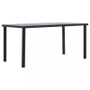  Fekete és betonszürke MDF étkezőasztal 160 x 80 x 75 cm