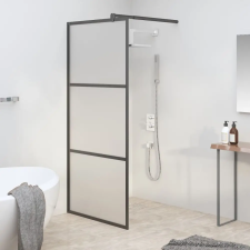  fekete ESG tejüveg zuhanyfal küszöb nélküli zuhanyhoz 80x195 cm kád, zuhanykabin