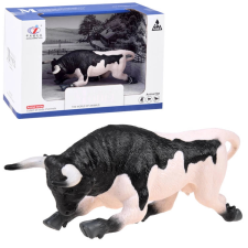Fekete-fehér harci bika figura játékfigura