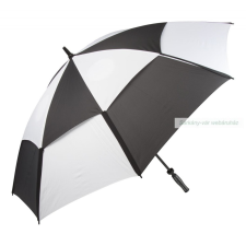  Fekete-fehér, szélálló golf esernyő esernyő