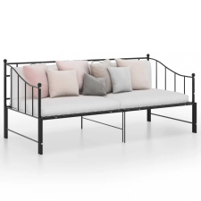  fekete fém kihúzható kanapéágykeret 90 x 200 cm ágy és ágykellék