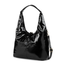  Fekete Fényes Műbőr Női Válltáska kézitáska és bőrönd