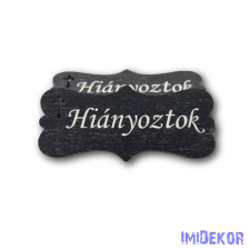 Fekete forma kereszttel 3x7cm - Hiányoztok dekorációs kellék