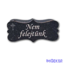  Fekete forma kereszttel 3x7cm - Nem felejtünk dekorációs kellék