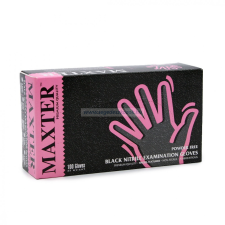 Fekete gumikesztyű - MAXTER nitril púdermentes vizsgálókesztyű 3,6g - XL 100db gyógyászati segédeszköz