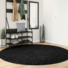  Fekete hosszú szálú bozontos modern szőnyeg Ø 200 cm lakástextília