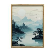 FEKETE KERETES FALI PLAKÁT BELSŐ BÉKE 30x40 CM grafika, keretezett kép