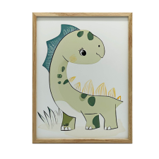 FEKETE KERETES FALI PLAKÁT MOSOLYGÓ DINOSZAURUS 50x70 CM grafika, keretezett kép