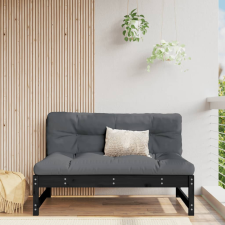 fekete kerti tömör fenyőfa középső kanapé 120 x 80 cm kerti bútor