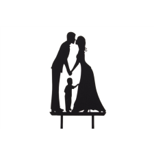  Fekete kisgyerekes pár esküvői tortadísz sziluett sütés és főzés