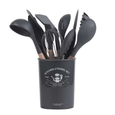  Fekete konyhai eszköz készlet, 11 részes konyhai eszköz