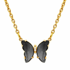  Fekete kristálypillangós gyerek nyaklánc medállal nyaklánc