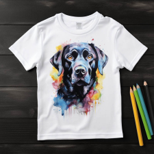  Fekete labrador póló (Gyerek)(Színes) gyerek póló