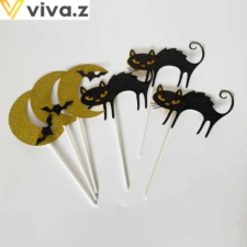  Fekete macska és hold tortabeszúró 6 db/ csomag sütés és főzés