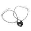  Fekete Mágneses Szív charmos ezüst színű páros karkötő