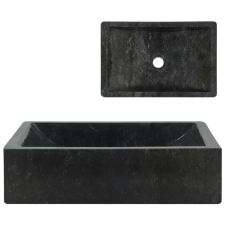 Fekete márvány mosdókagyló 45 x 30 x 12 cm fürdőszoba kiegészítő