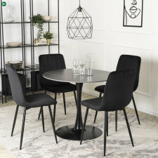  Fekete Márványhatású Kerek Étkezőasztal. SANDER 90 cm bútor