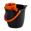 Fekete/narancssárga felmosóvödör+csavaró 12L