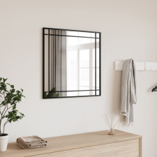  fekete négyzet alakú vas fali tükör 60 x 60 cm bútor
