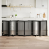  fekete nyárfa 6 paneles összecsukható kutyakapu ajtóval 300 cm