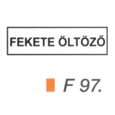 Fekete öltözö F97 információs címke