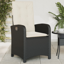  fekete polyrattan dönthető kerti szék párnával kerti bútor