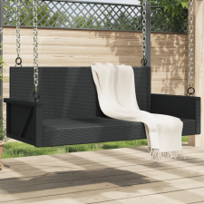  Fekete polyrattan hintapad 119 x 56 x 48 cm hintaágy