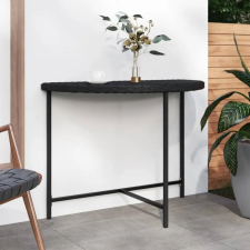  Fekete polyrattan kerti asztal 100 x 50 x 75 cm kerti bútor