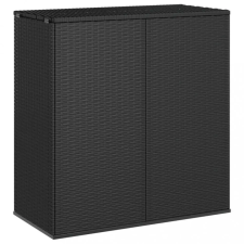  fekete polyrattan kerti párnatartó doboz 100 x 49 x 103,5 cm kerti bútor