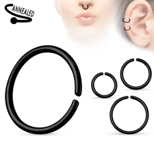  Fekete Rozsdamentes Acél Karika Orr Piercing - 8 mm egyéb ékszer