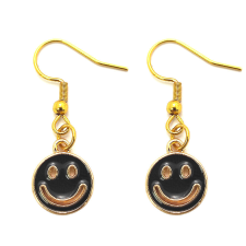  Fekete smiley fülbevaló fülbevaló
