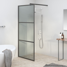  fekete sötét ESG üveg zuhanyfal 80 x 195 cm kád, zuhanykabin