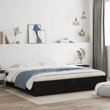 fekete szerelt fa ágykeret fiókokkal 180 x 200 cm ágy és ágykellék
