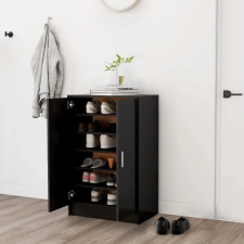  fekete szerelt fa cipősszekrény 60 x 35 x 92 cm bútor