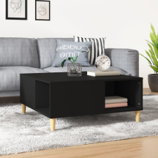 fekete szerelt fa dohányzóasztal 80x80x36,5 cm bútor