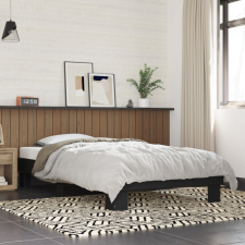  fekete szerelt fa és fém ágykeret 100 x 200 cm ágy és ágykellék