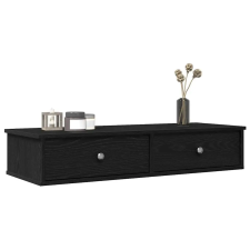  Fekete szerelt fa falipolc fiókokkal 100 x 37,5 x 19 cm bútor