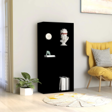  fekete szerelt fa könyvszekrény 50 x 25 x 106 cm bútor