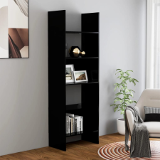  fekete szerelt fa könyvszekrény 60 x 35 x 180 cm bútor