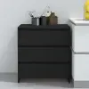  Fekete szerelt fa tálalószekrény 70x41x75 cm