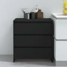  Fekete szerelt fa tálalószekrény 70x41x75 cm bútor