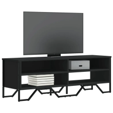  Fekete szerelt fa TV-szekrény 122 x 34 x 41 cm bútor