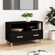 Fekete szerelt fa TV-szekrény 80 x 36 x 50 cm bútor