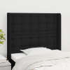  fekete szövet fejtámla szárnyakkal 83x16x118/128 cm